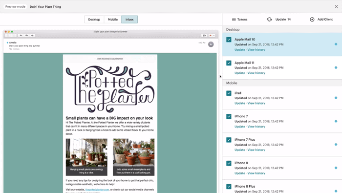 MailChimp inbox preview visual