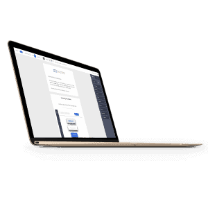 Nieuwsbrief editor op laptop scherm