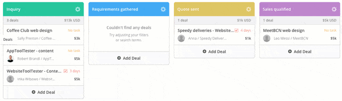 ActiveCampaign pipeline contact management